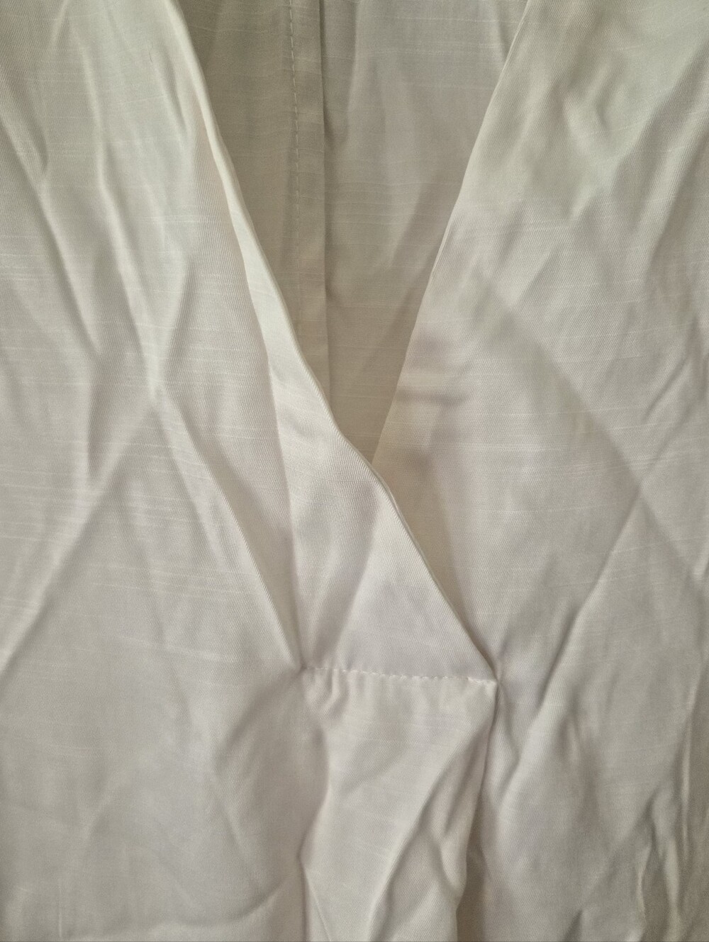 NWT H&M HM Cream V Neck Dress Wide Cut L/S Beach Kaftan Midi Shirt Collar MEDIUM - Picture 6 of 8